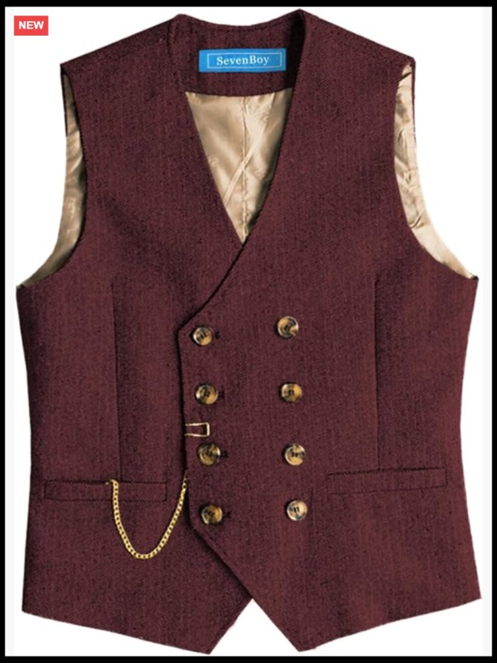 Men's Casual Suit Vest Regular Fit Wool Waistcoat for Wedding & Party